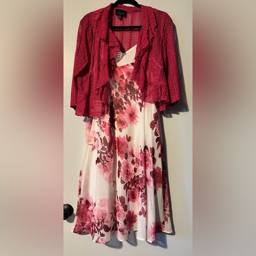 Connected Apparel Pink Floral Dress
